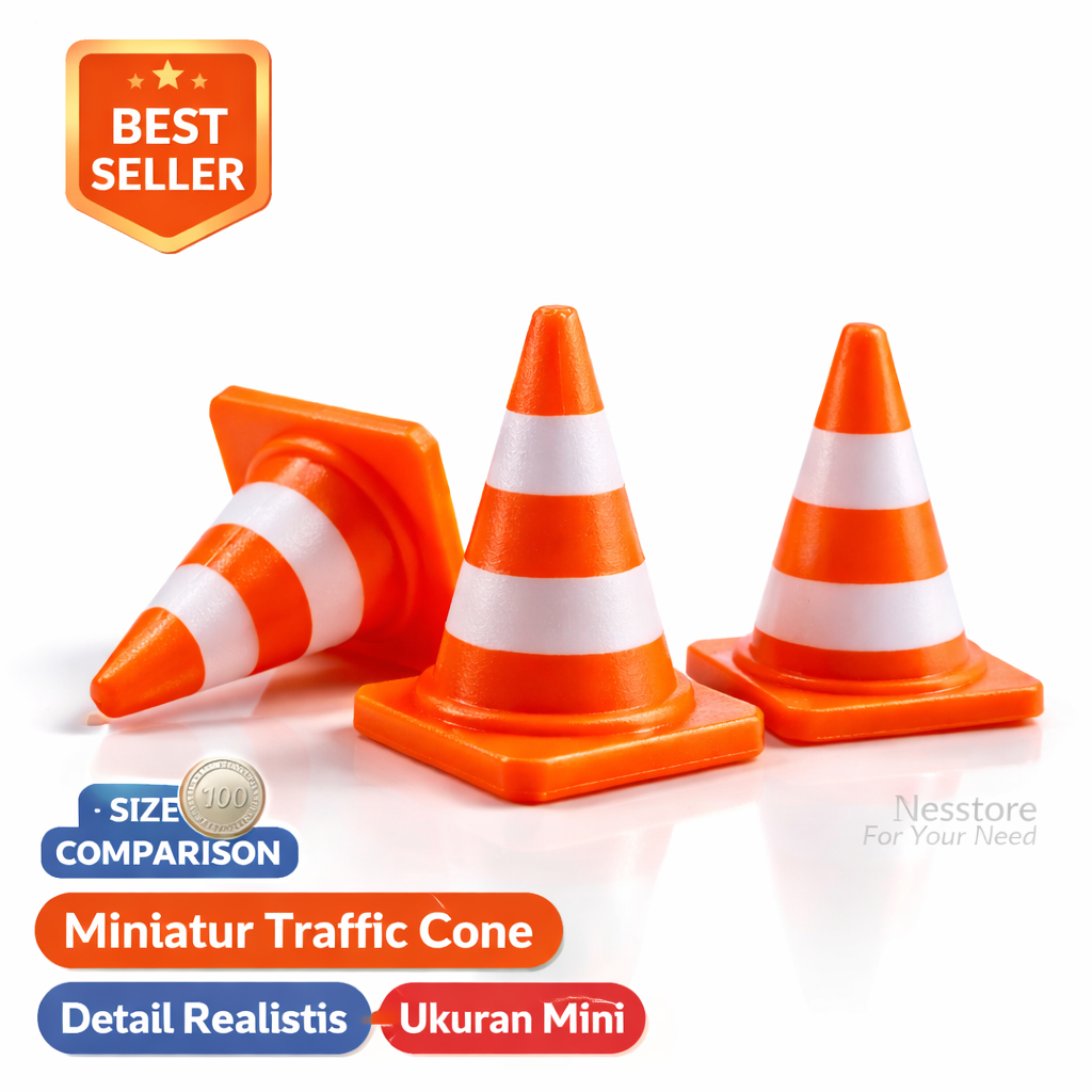 Maket Cone Jalan Raya Miniatur Diorama Kerucut Lalu Lintas 2 Warna