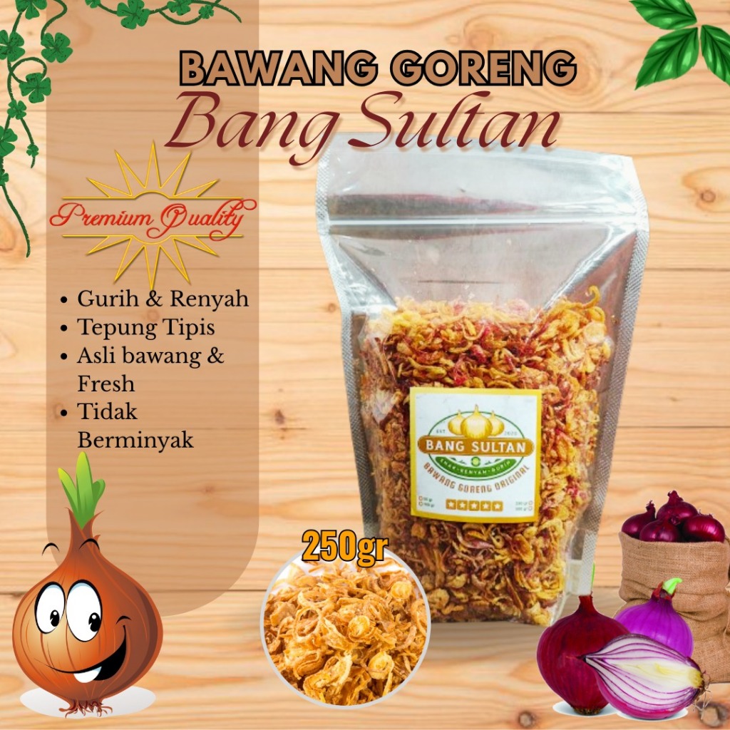 Bawang Goreng Merah Asli 250gr Bang Sultan Gurih Renyah