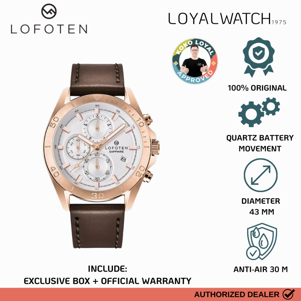 Jam Tangan Lofoten Bellinzona Pria F-6504MC-RG-1 Leather / Kulit Original Garansi Resmi