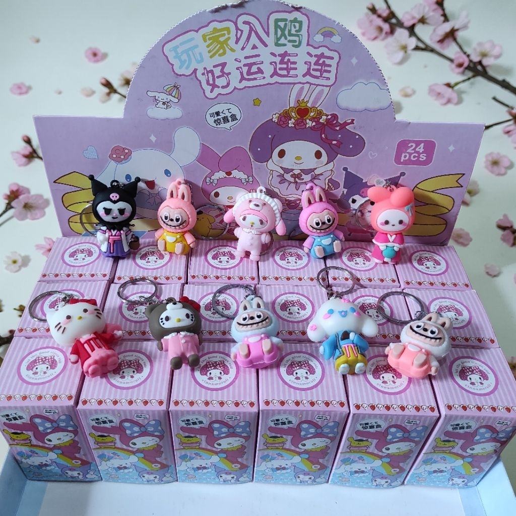 Gantungan sanrio blind box labubu/blind box gantungan sanrio labubu random