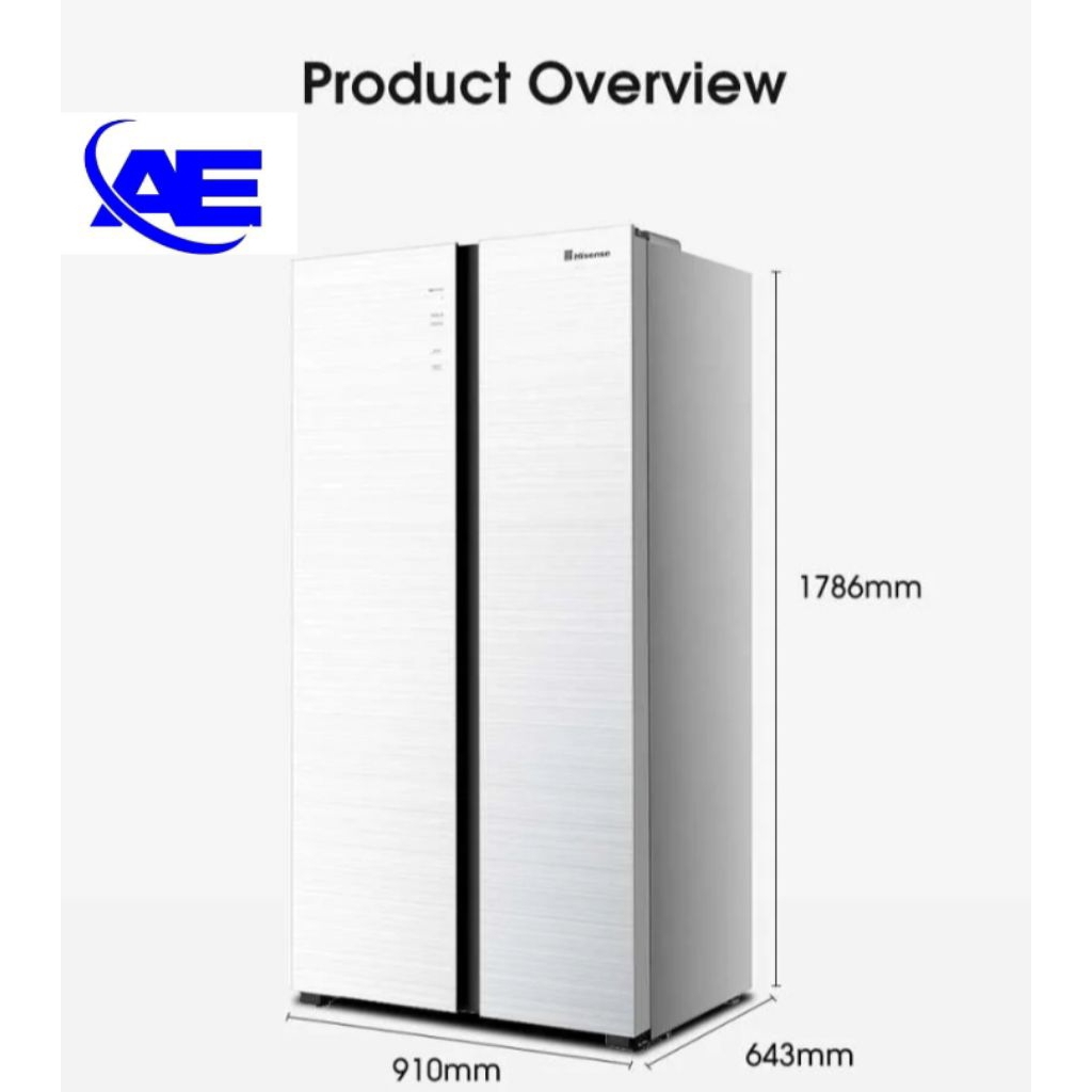 KULKAS HISENSE SIDE BY SIDE HISENSE RS-708IWU (591L)