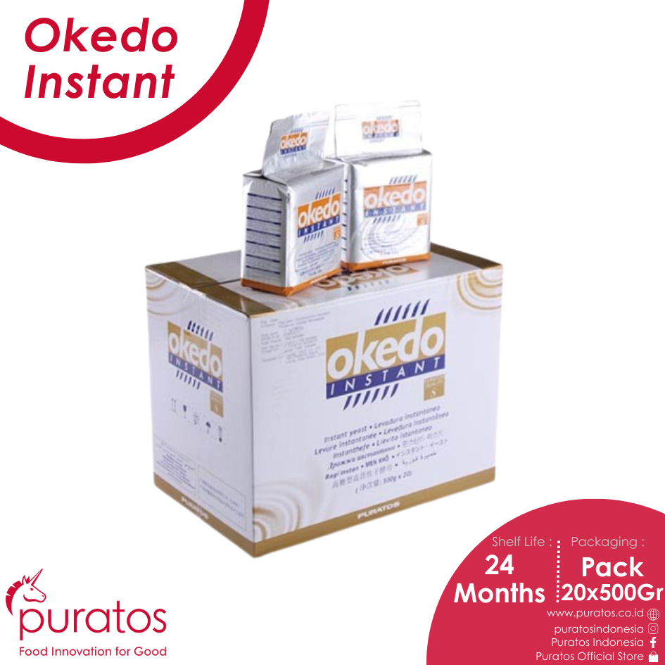 Puratos Okedo Instant Yeast/Ragi Instan Siap Pakai - 500Gr