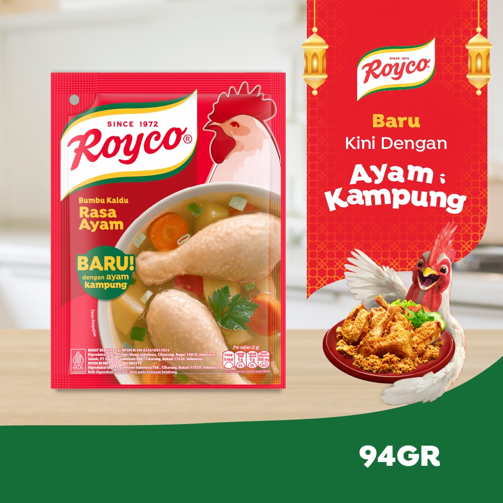 Royco Bumbu Kaldu Penyedap Rasa Ayam Kampung dengan Kaldu Gold Standard 94g - Menu Buka Puasa Recook