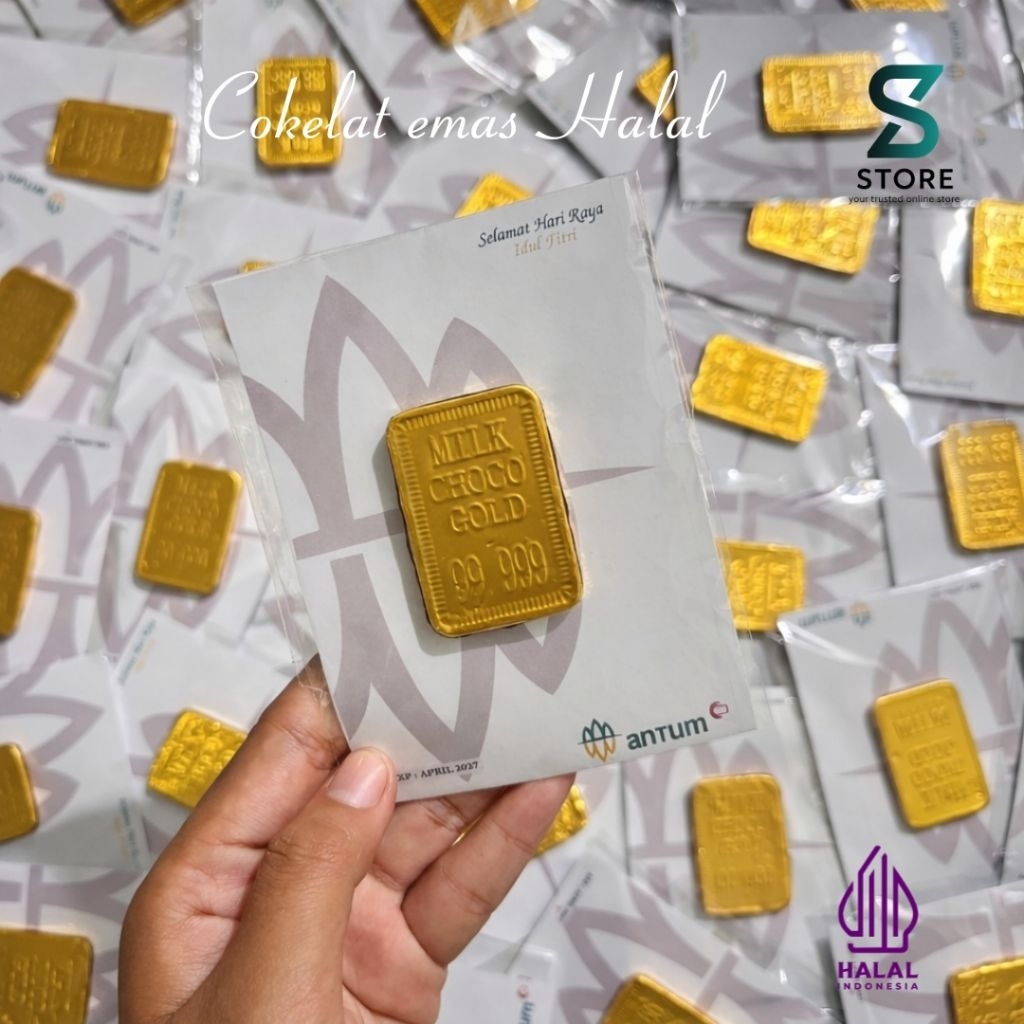 Cokelat emas antum jajanan THR lebaran idul Fitri