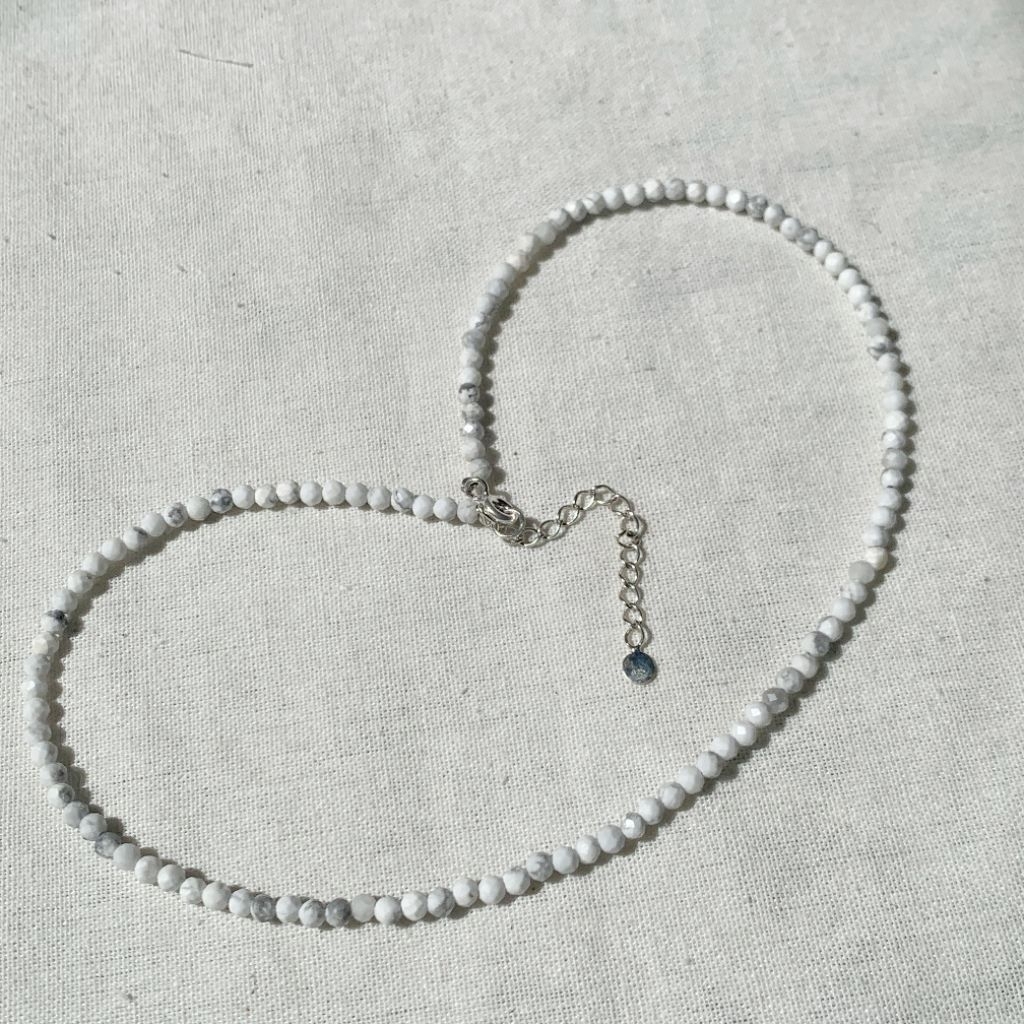 Howlite Choker Stone Batu Howlite Kalung Aksesoris Wanita