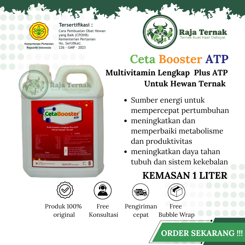 CETA BOOSTER ATP 1L  - MULTIVITAMIN LENGKAP PLUS ATP UNTUK HEWAN TERNAK