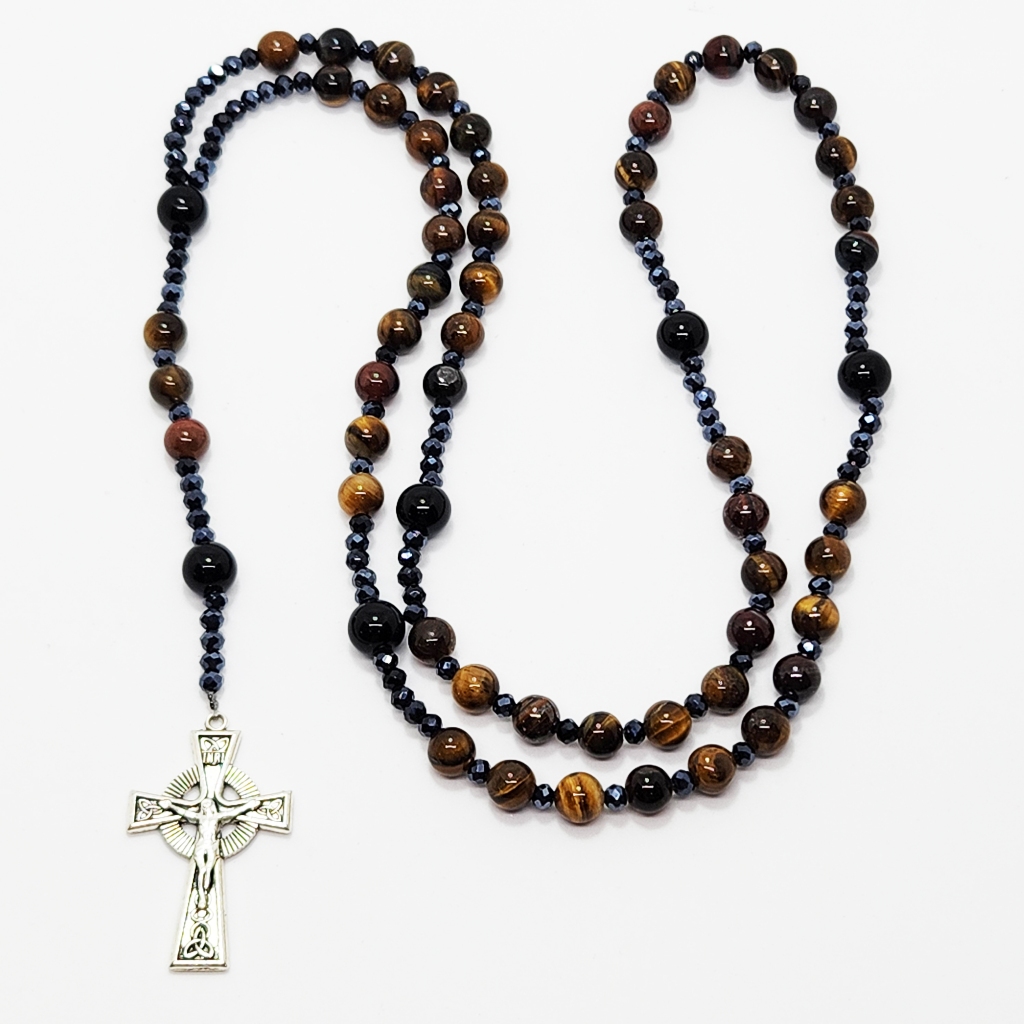 rosario tiger eye beads batu alam premium