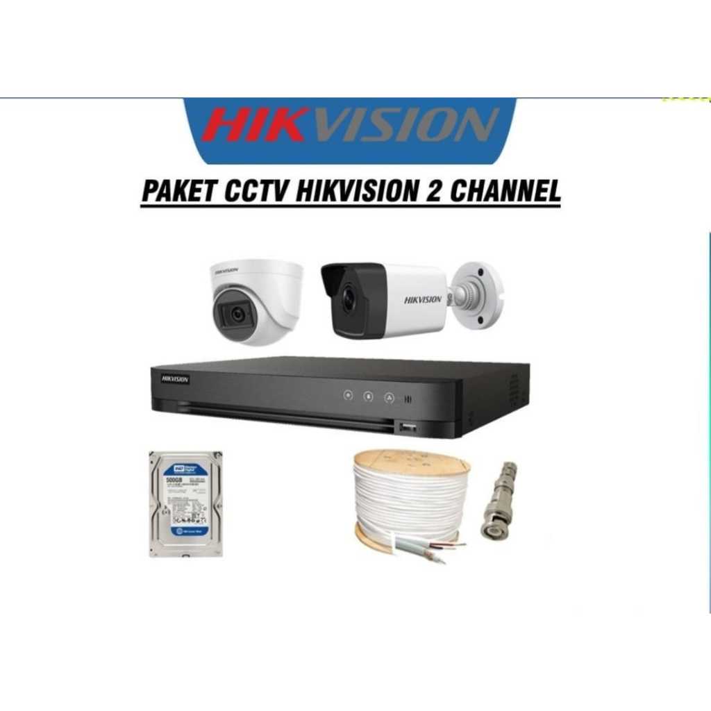 PAKET HIKVISION CCTV 2MP 2CH/4CH/8CH/16CH
