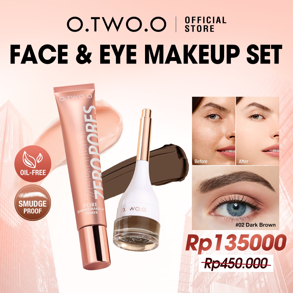 O.TWO.O Perfect Base & Brow Invisible Pore Primer + Waterproof Eyebrow Cream Powder Gel