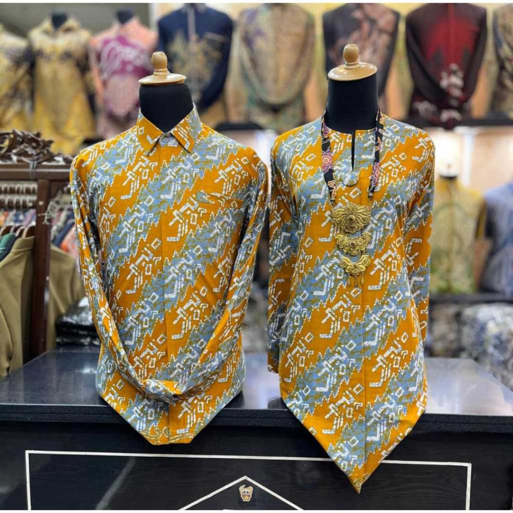 Batik Couple Kuning Kunyit elegan