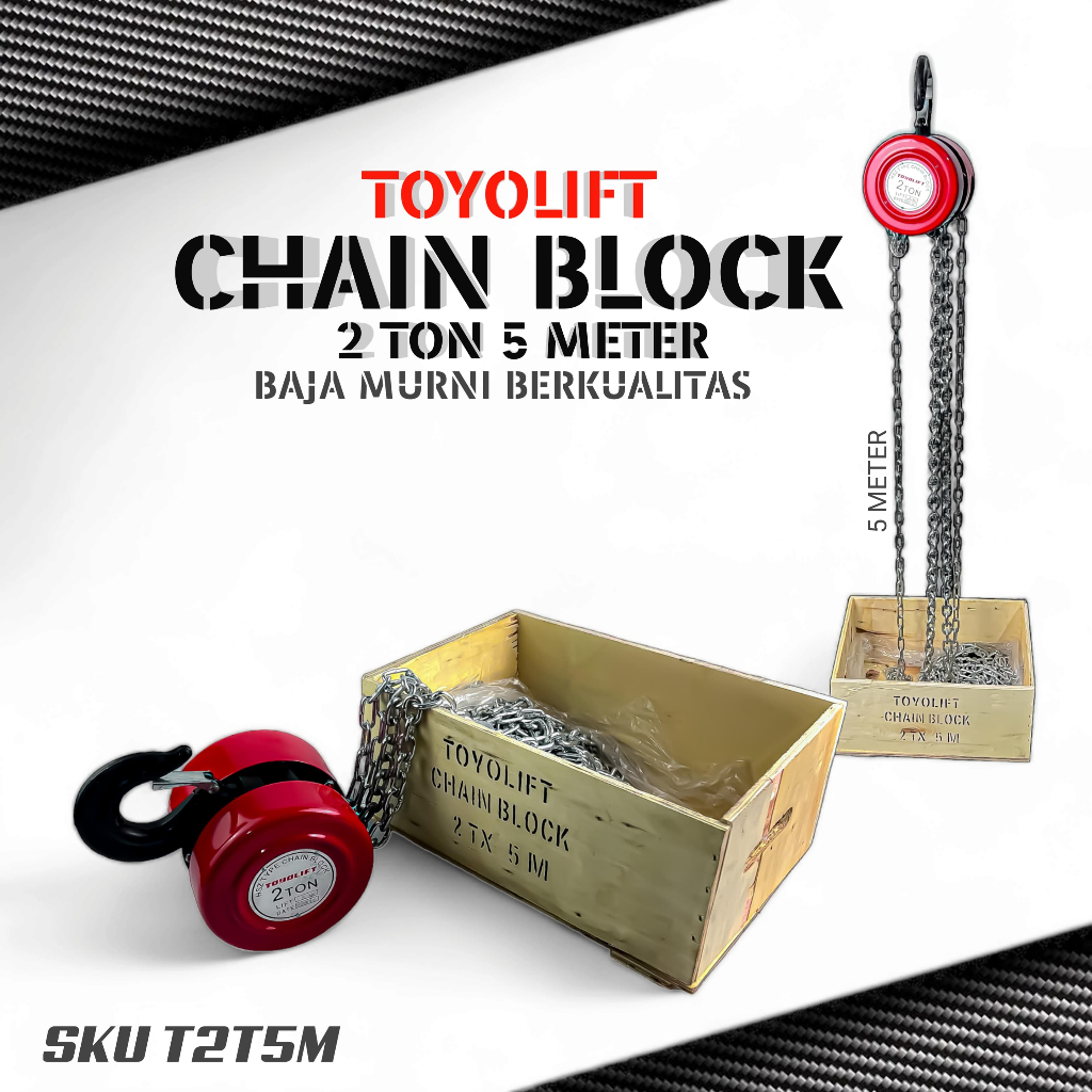 APR T2T5M Chain Block 2 Ton 5M Takel Katrol Manual Rantai Hoist Crane Alat Angkat Mesin Bengkel