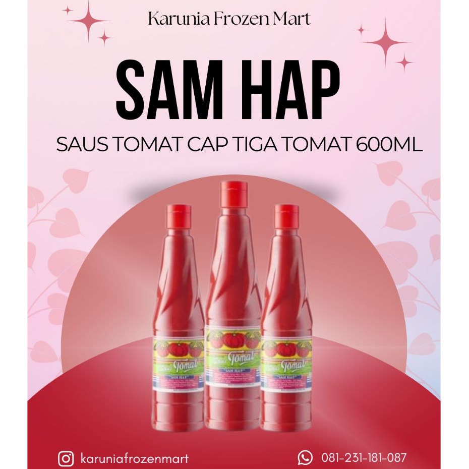 Sam Hap Saus Tomat Cap Tiga Tomat 600ml