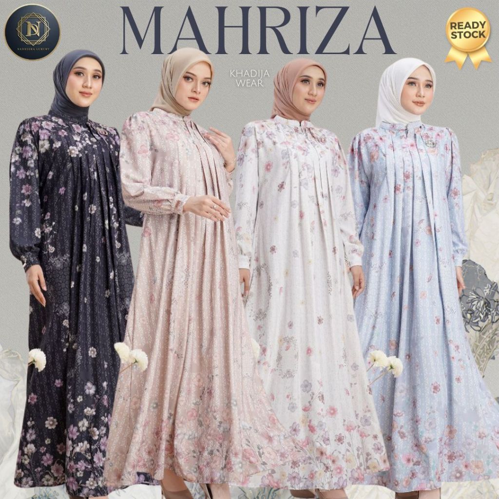 [BISA COD] MAHRIZA DRESS U  NADHEERA LUXURY rayon premium terbaru nadhera motif khadija gamis midi