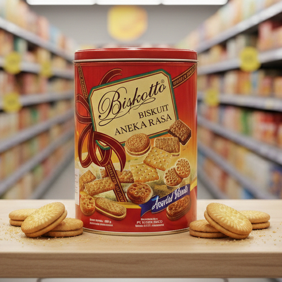[PROMO LEBARAN] Biskotto Assorted Biscuits Kaleng 600g - Biskuit Kaleng Aneka Rasa Murah
