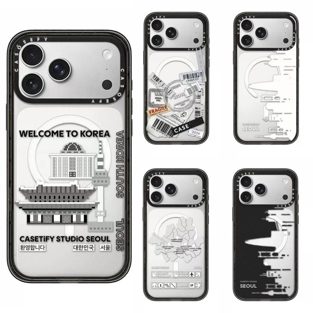 Case Iphone Casetify Acrylic Magsafe  Denah Soul, Welcome To Korea   New  Imut Hp Full Cover TPU Cas