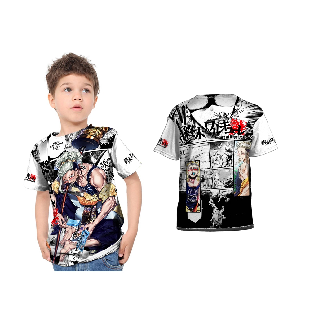 Baju Kaos Jersey Anak Record Of Ragnarok Buddha Art 1-2 Hitam putih Custom Full Print