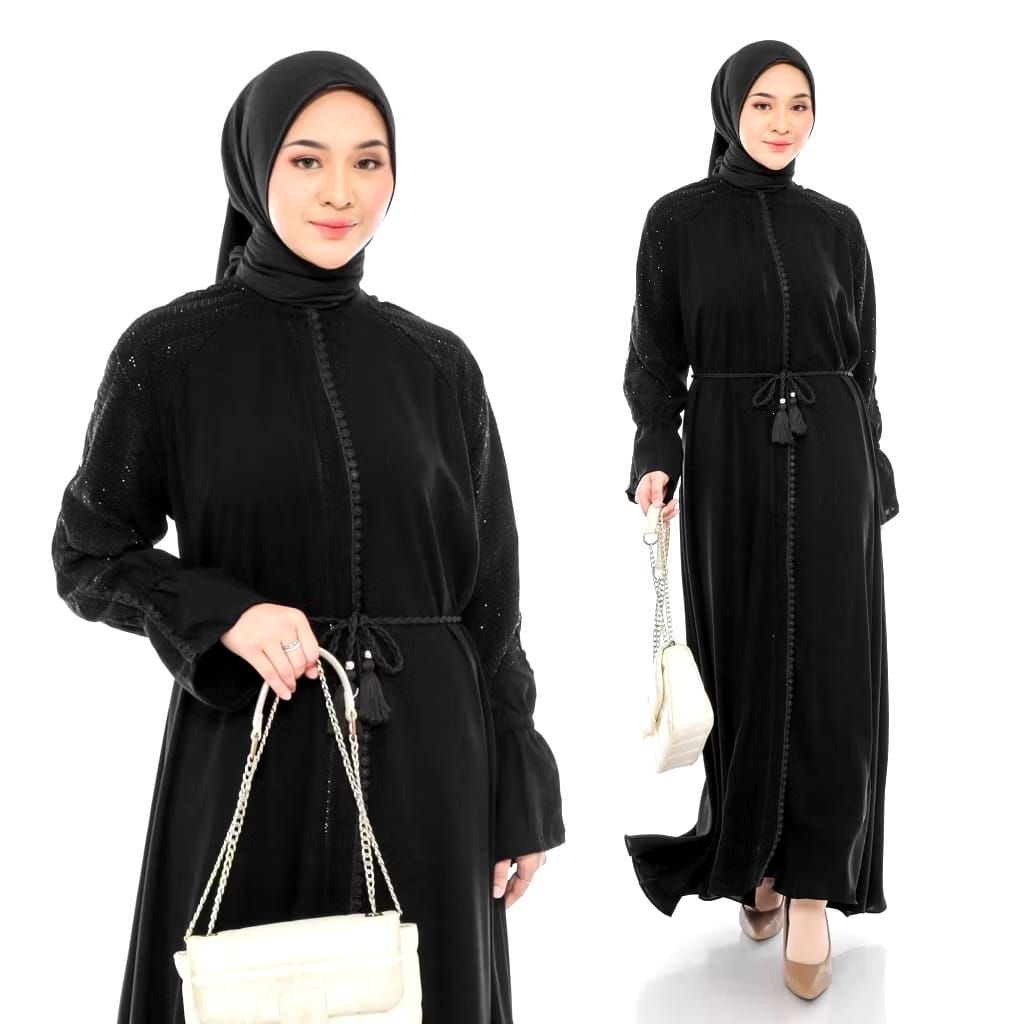 ABAYA/GAMIS HITAM ARABIAN TURKI  KLOK (511)