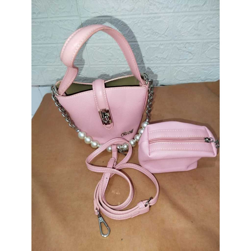gosh pink bucket sling bag