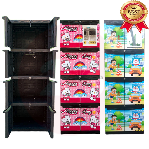 Lemari Plastik Aquose Diva Mini Karakter 4 Susun + Kaca