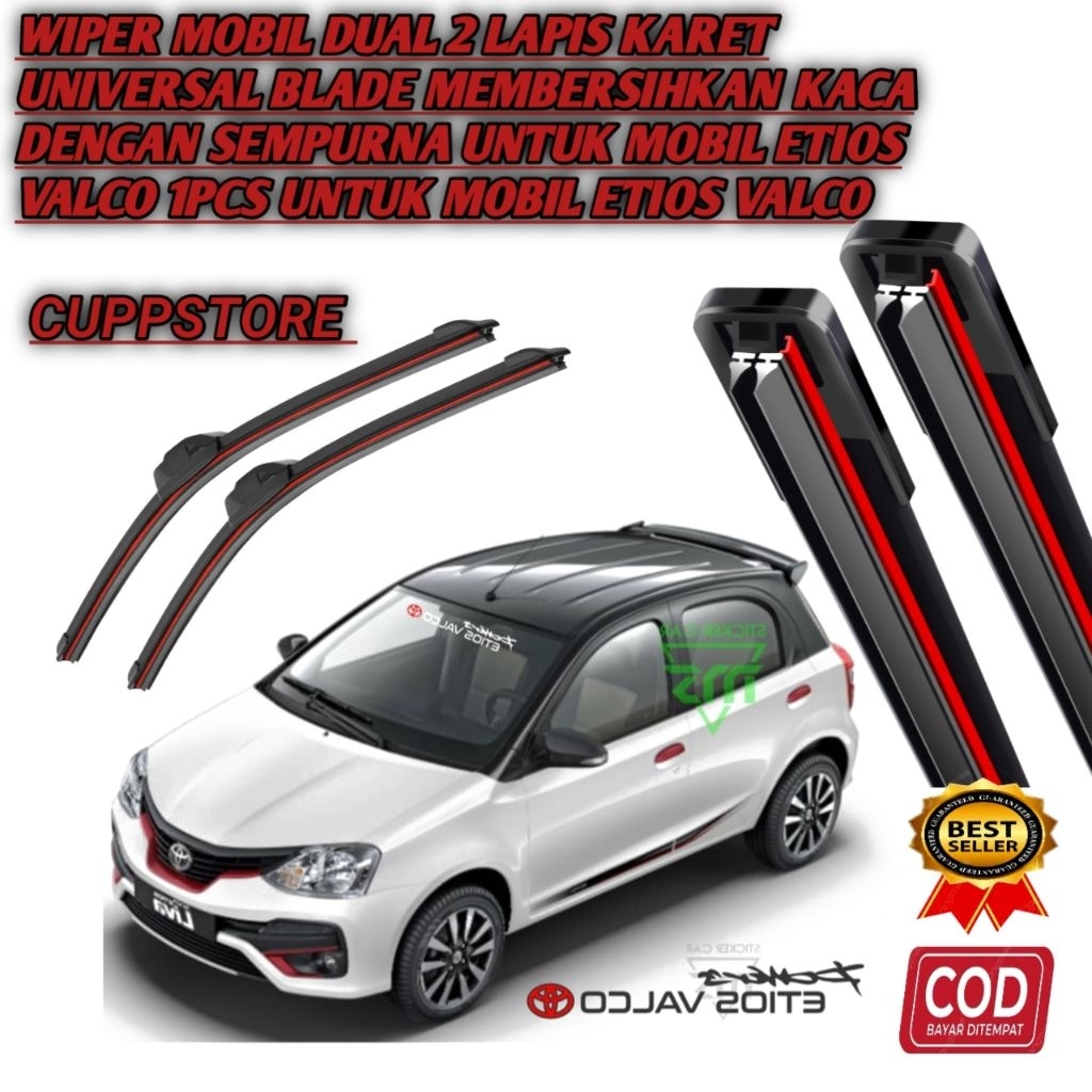 wiper dual 2 lapis karet universal Blade untuk mobil ETIOS VALCO 1PCS untuk mobil ETIOS VALCO