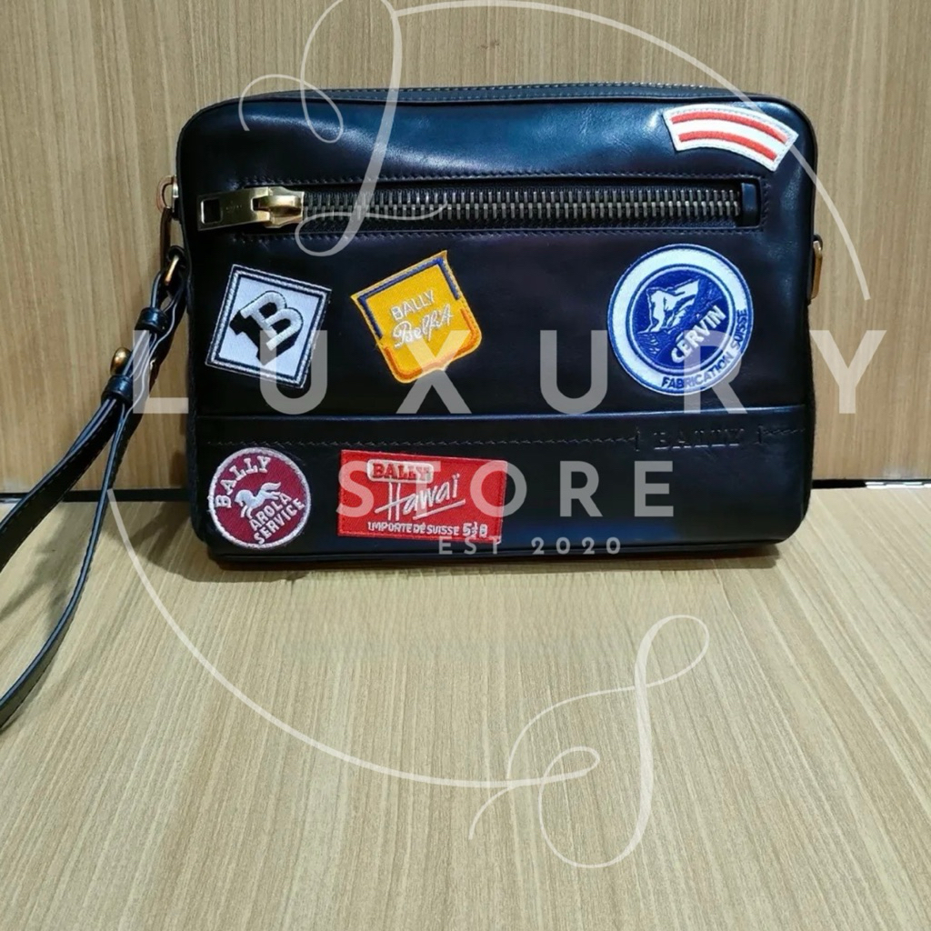 LUXURY STORE Clutch Bally Taney Hawai Handbag Bally With Patch Bordir Original Authentic