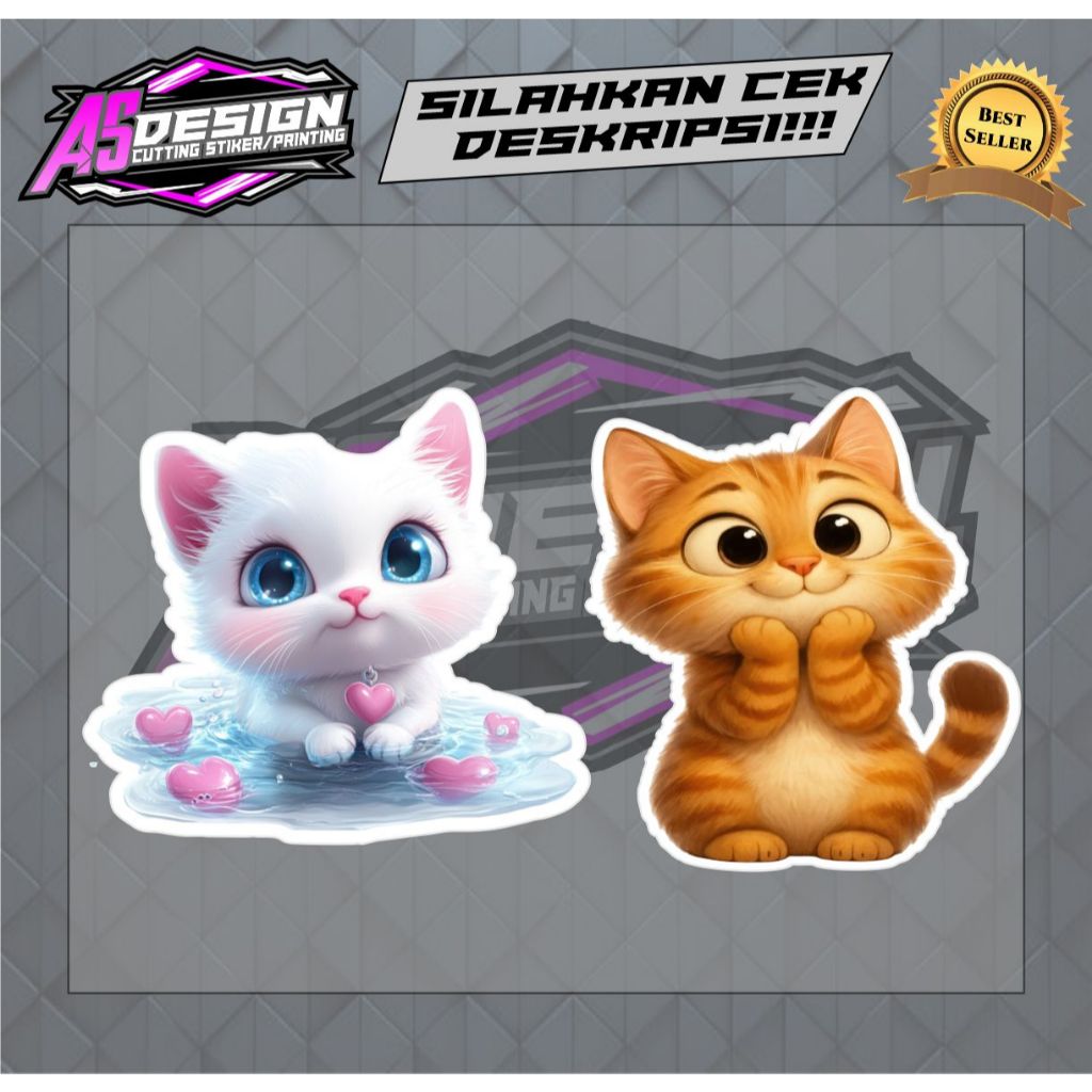 STIKER KUCING LUCU STIKER KUCING VINYL