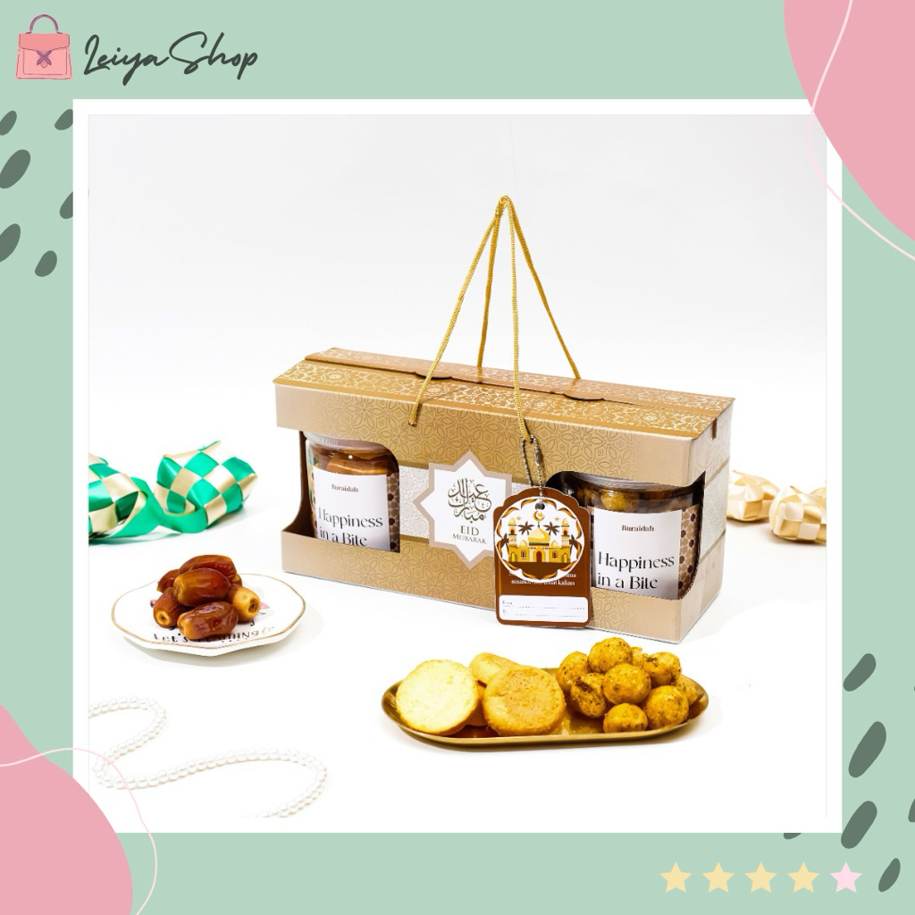 Paket Snack Jajan Lebaran Isi 3 Toples – Hampers Kurma & Kue Kering Idul Fitri