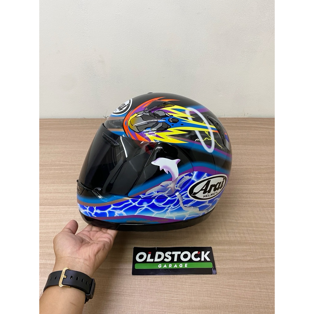 Helm  Arai Astro-j “Katsuaki Fujiwara” Dolphin Black Edition Original Langka Size M