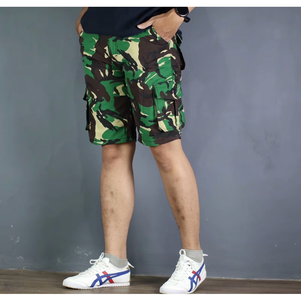 Celana Cargo Pendek Loreng Army Pria Casual Keren Distro Katun Nyaman Santai