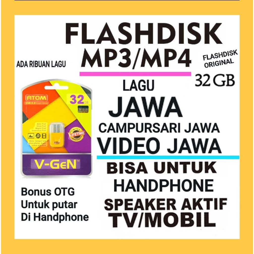 USB LASHDISK LAGU JAWA MP3/MP4