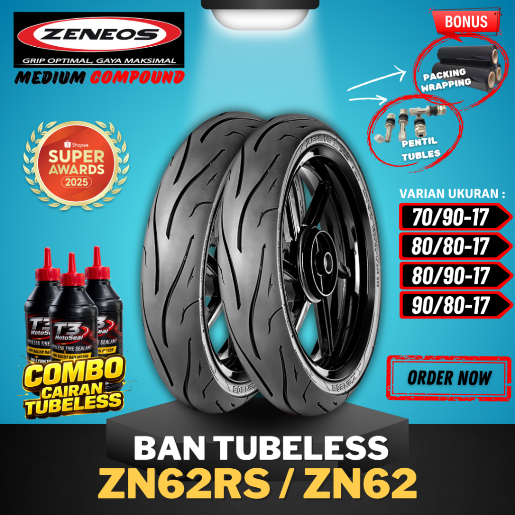 .[READY COD] BAN ZENEOS ZN62RS / ZN62 RING 17 ( 70/90-17 / 80/80-17 / 80/90-17 / 90/80-17) / BAN TUB