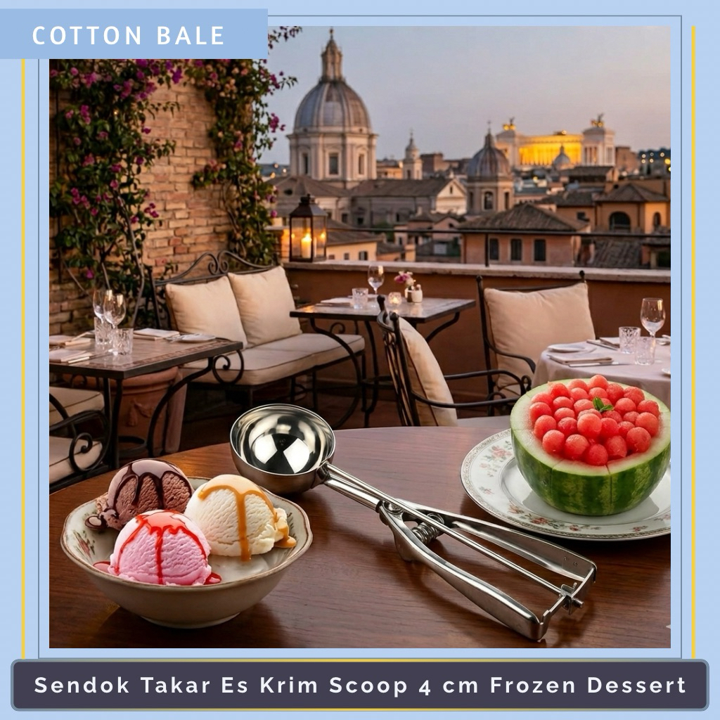 Sendok Takar Es Krim Ice Cream Scoop Stainless Steel Sekop Sorbet Cetakan Adonan Kue Frozen Dessert 