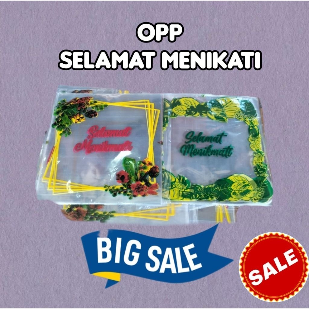 ( isi 100 pcs) Selamat Menikmati Plastik ukuran 18x18 dan 20x20 / Selamat Makan MOTIF
