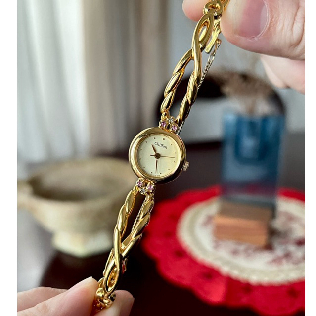 Orient Chiffon Semi-Bangle Gold Watch