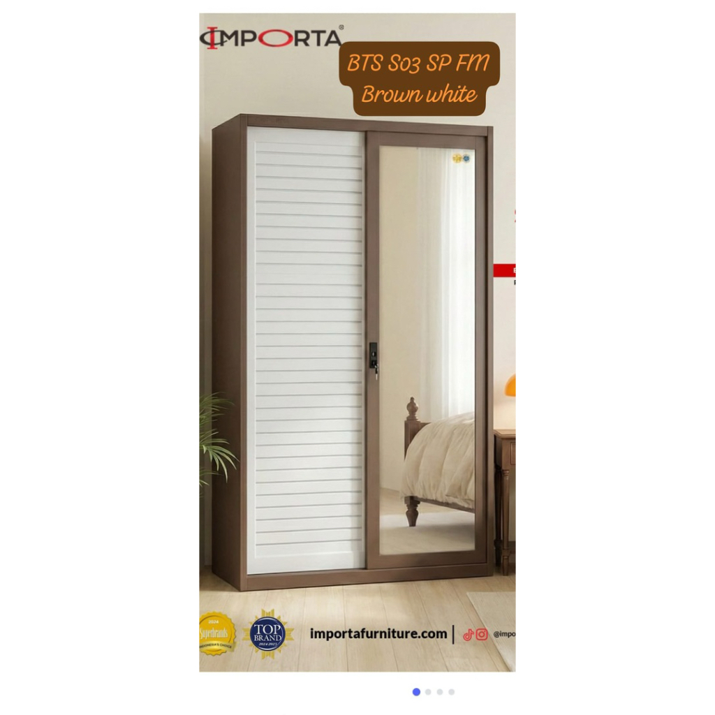 lemari pakaian 2p plat besi uk 90 cm Jalusi