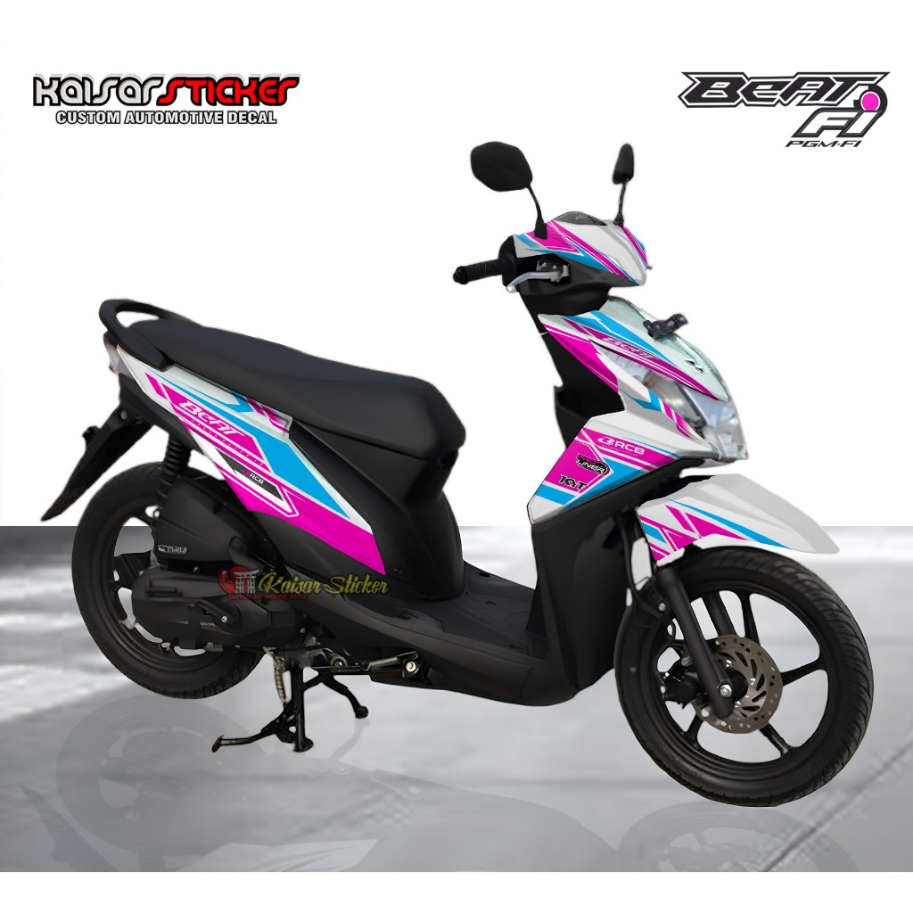 STIKER DECAL MOTOR BEAT FI PUTIH KEREN FULL BODY