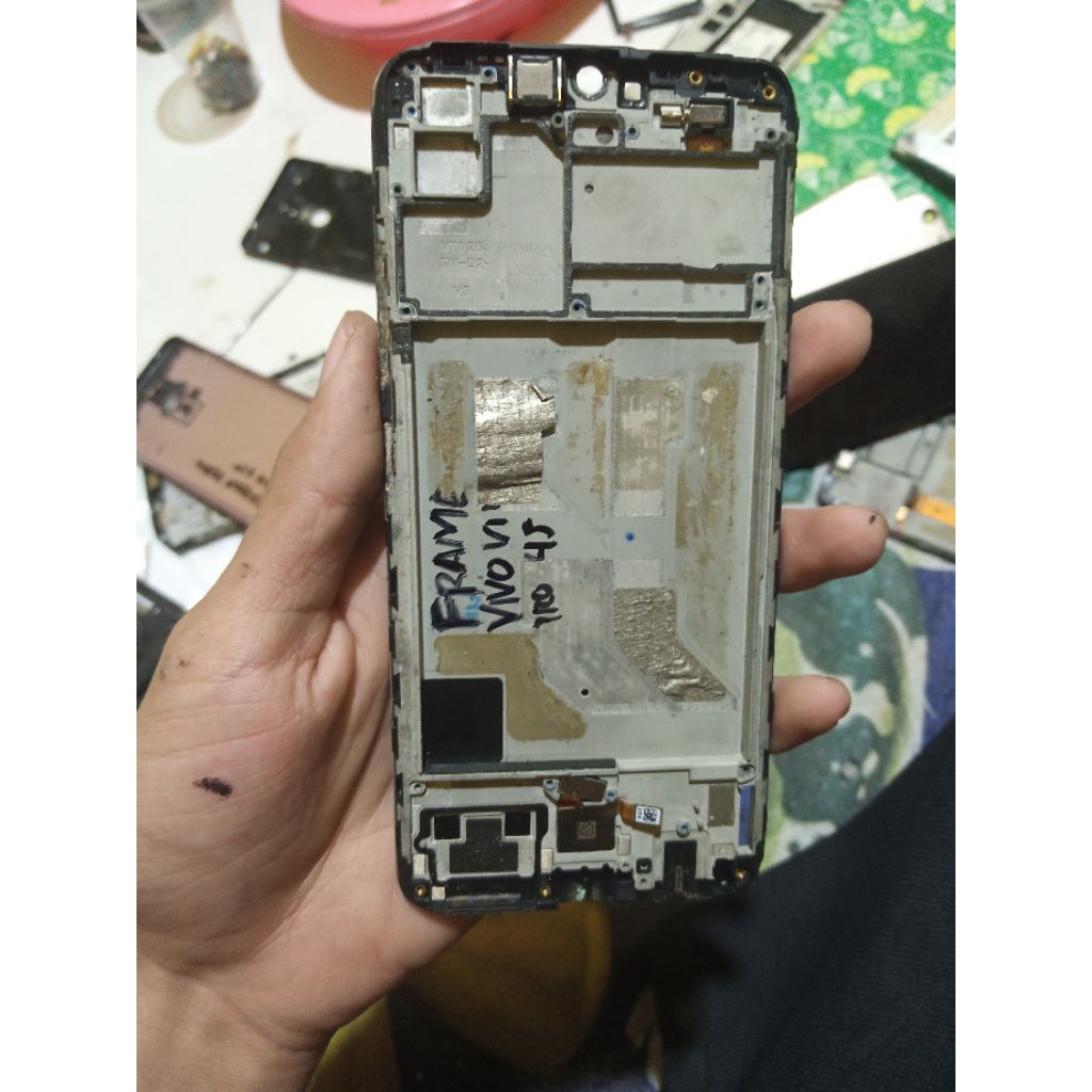 Frame + Sensor Fingerprint Layar Vivo V11 Pro Original Cabutan Second