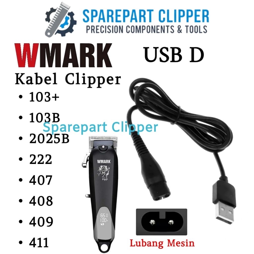 Kabel Charger Wmark 103 411 2025B Casan Mesin Cukur Wmark #D