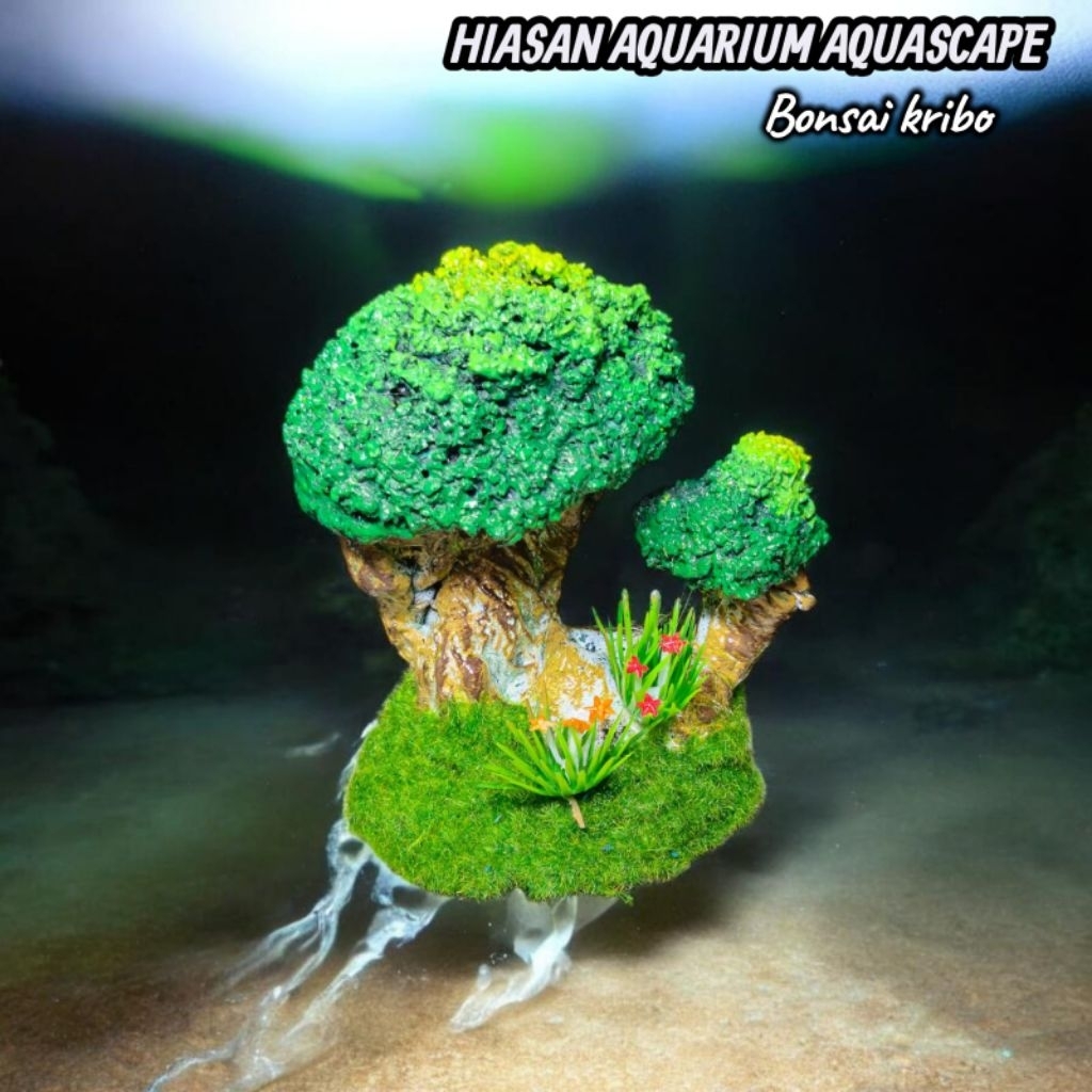 Bonsai Aquascape Hiasan Aquarium Dekorasi Plastik - Bonsai Kribo