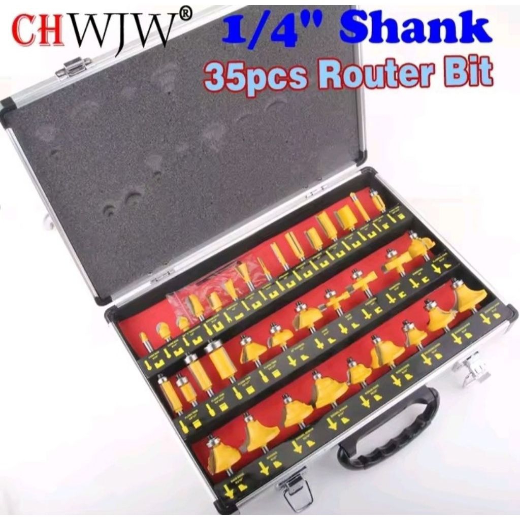 35pcs Mata profil kayu Router kayu Ruter panel pintu jendela laci