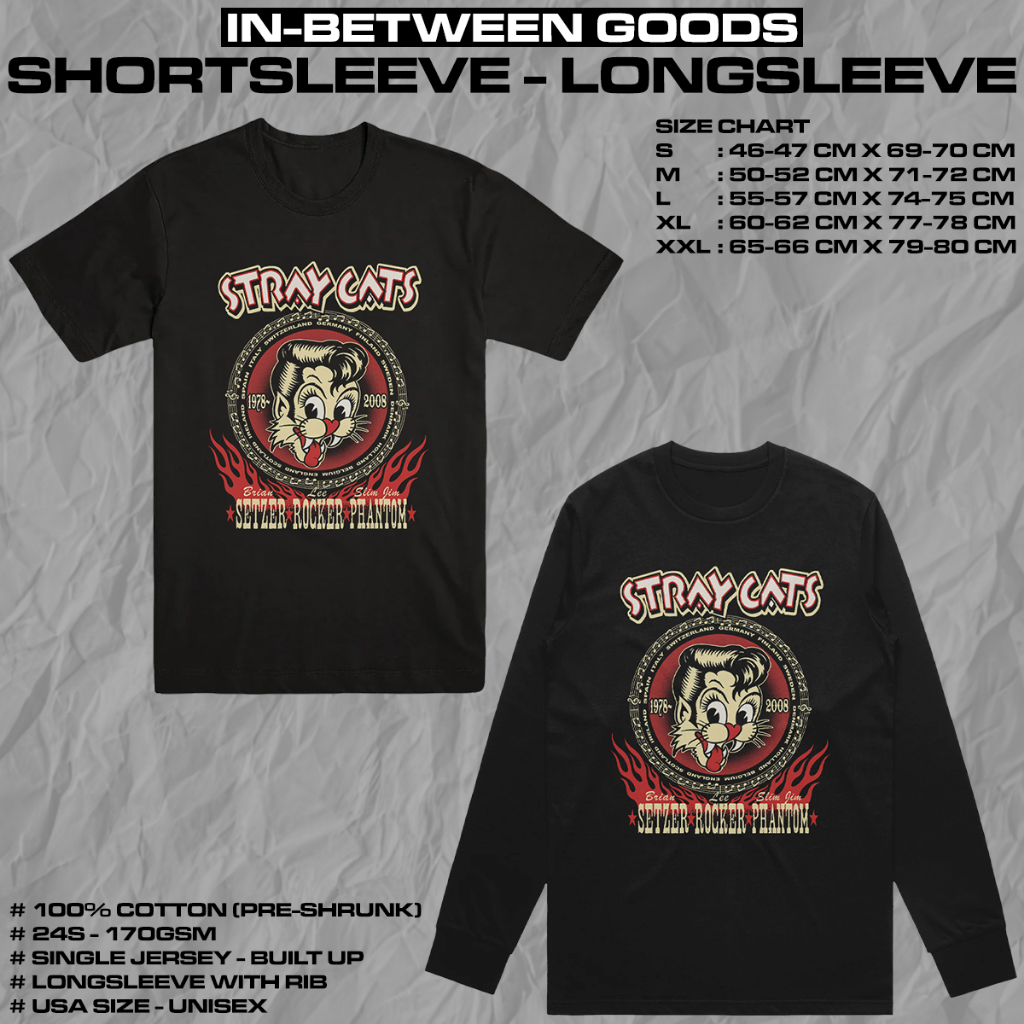 STRAY CATS - VINCE RAY | T-SHIRT | LONGSLEEVE | ROCK N ROLL | BAND MERCH
