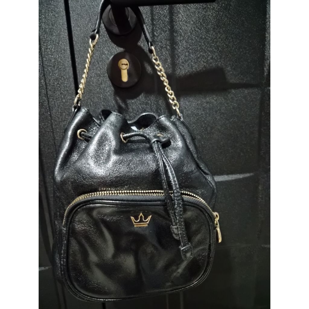 Tas handbag buket serut Kulit glosi Jestina