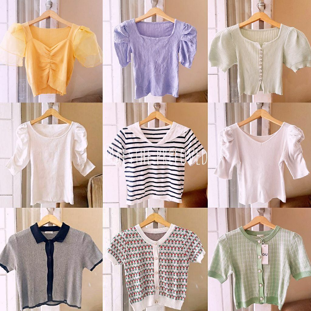 vol.7 - croptop knit balon puffy sailor vest premium|| GRL|| WEGO|| INGNI|| EMS|| NICE CLAUP