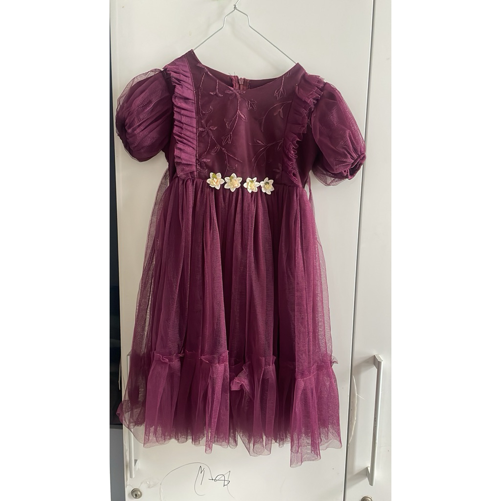pl dress anak burgundy