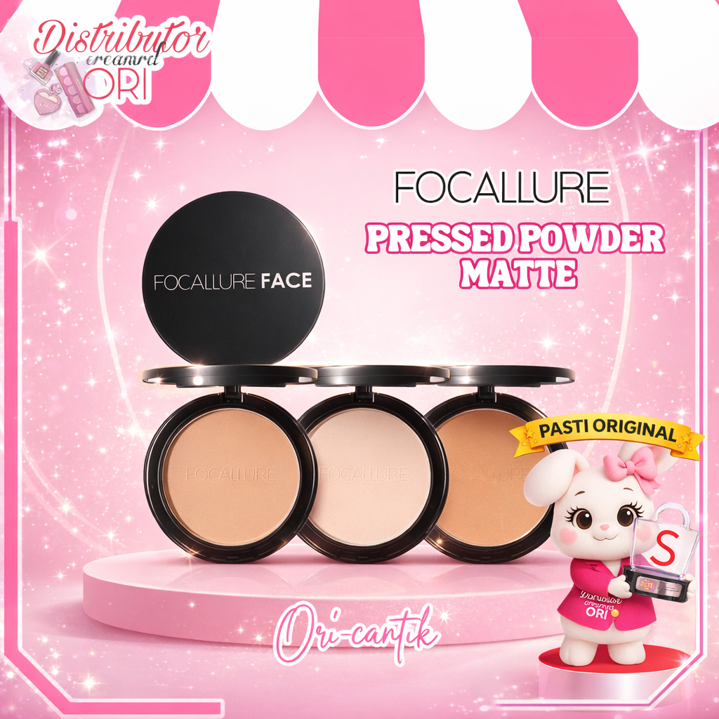 [ORI BPOM] Bedak Oil control Two way cake With Sponge Matte | Bedak Padat Natural Matte Setting Powd