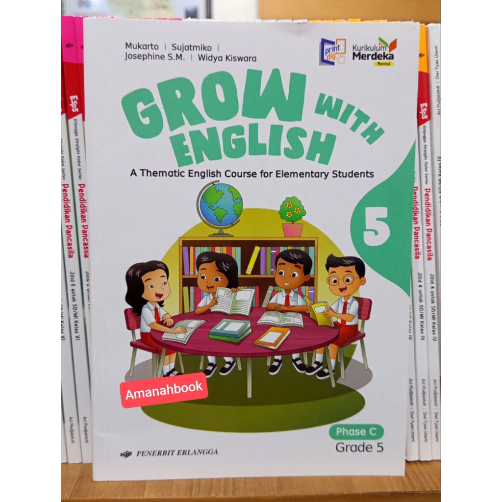 Grow with English Bahasa Inggris SD Kelas 5 Kurikulum Merdeka Erlangga Revisi