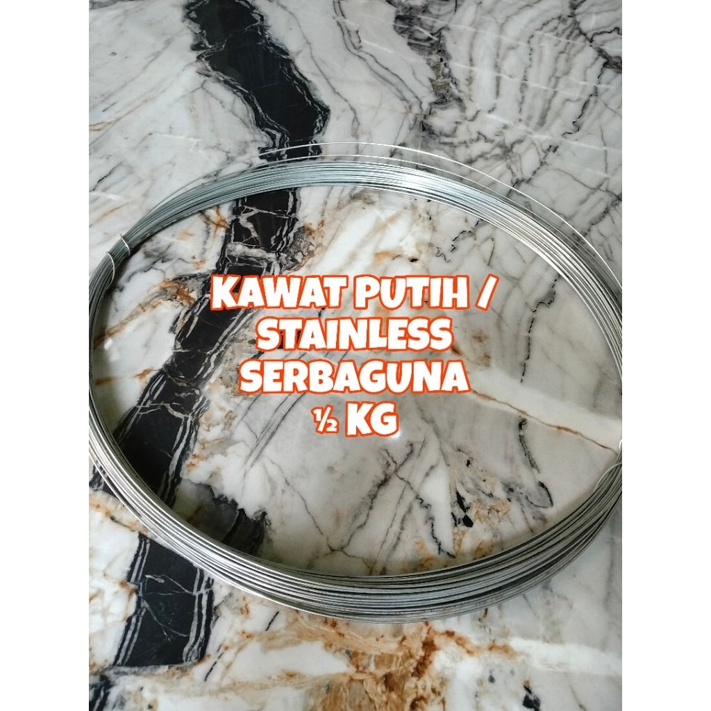 ½ KG KAWAT IKAT STAINLESS PUTIH BWG - KAWAT SERBAGUNA/ KAWAT BWG