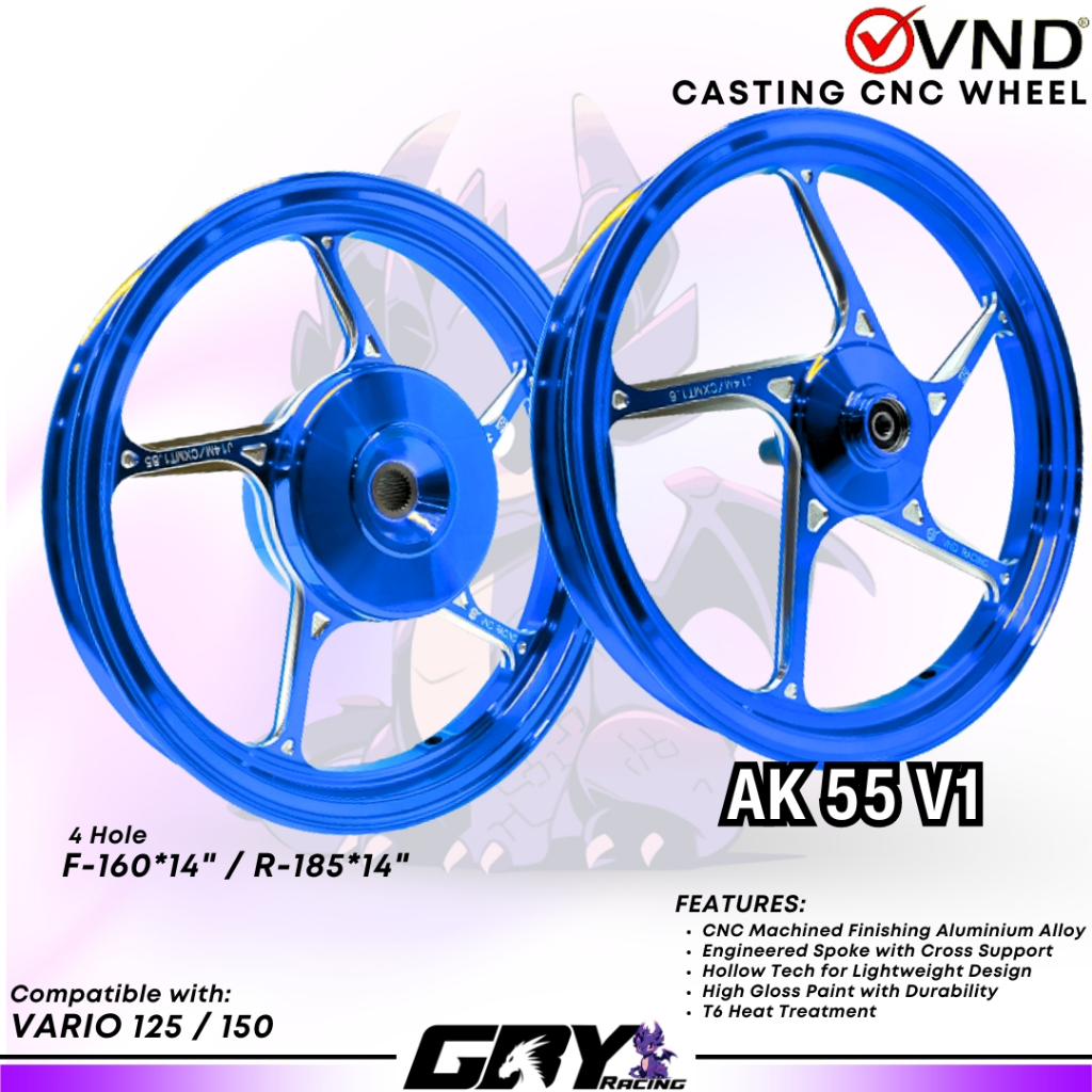 VND AK 55 Velg Racing 160x14 185x14 Vario 125 150 – Model Enkei Ring 14 Original VND