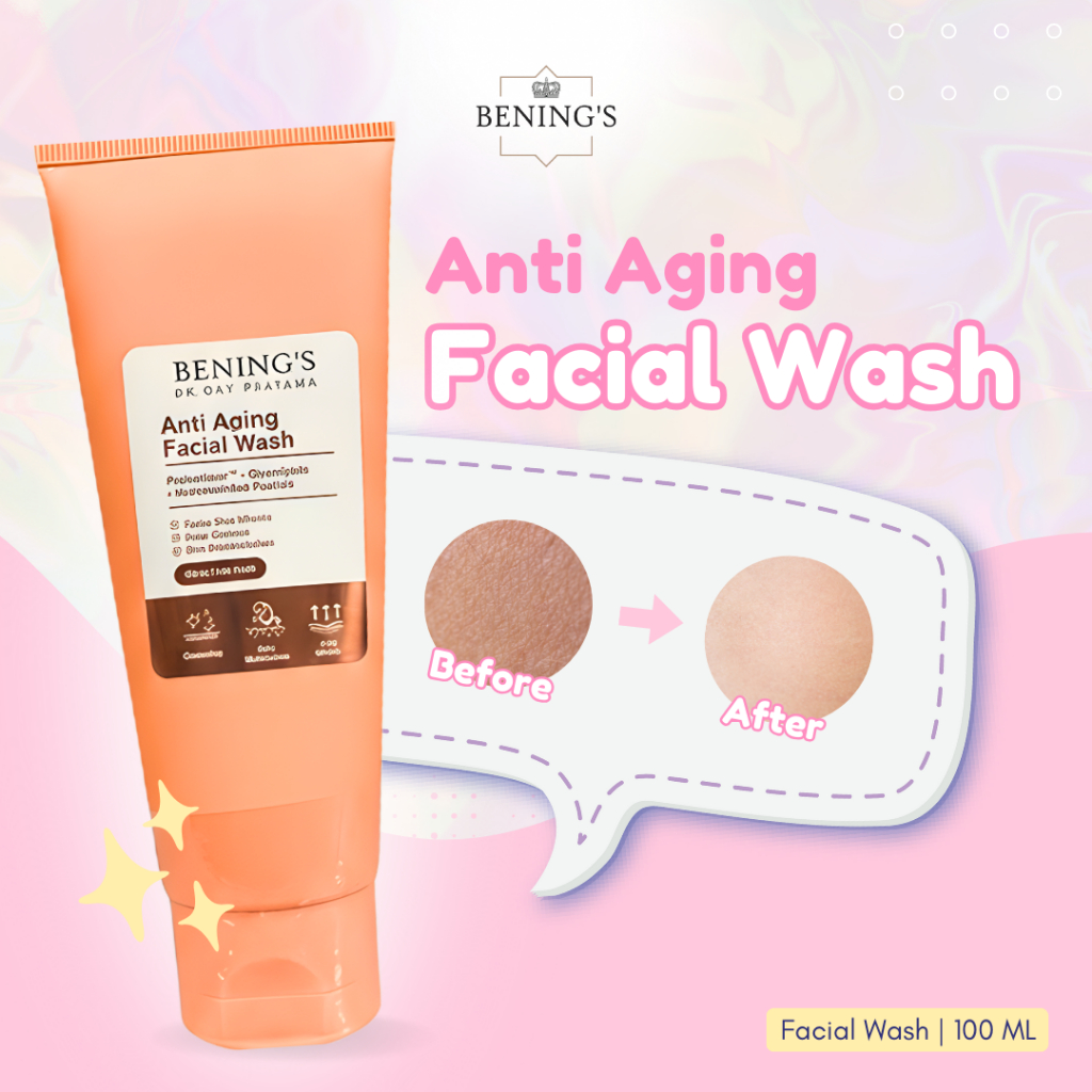 Bening Skincare Facial Wash Anti Aging Sabun Muka Pembersih Wajah Bening Penghilang Sebum Skincare B