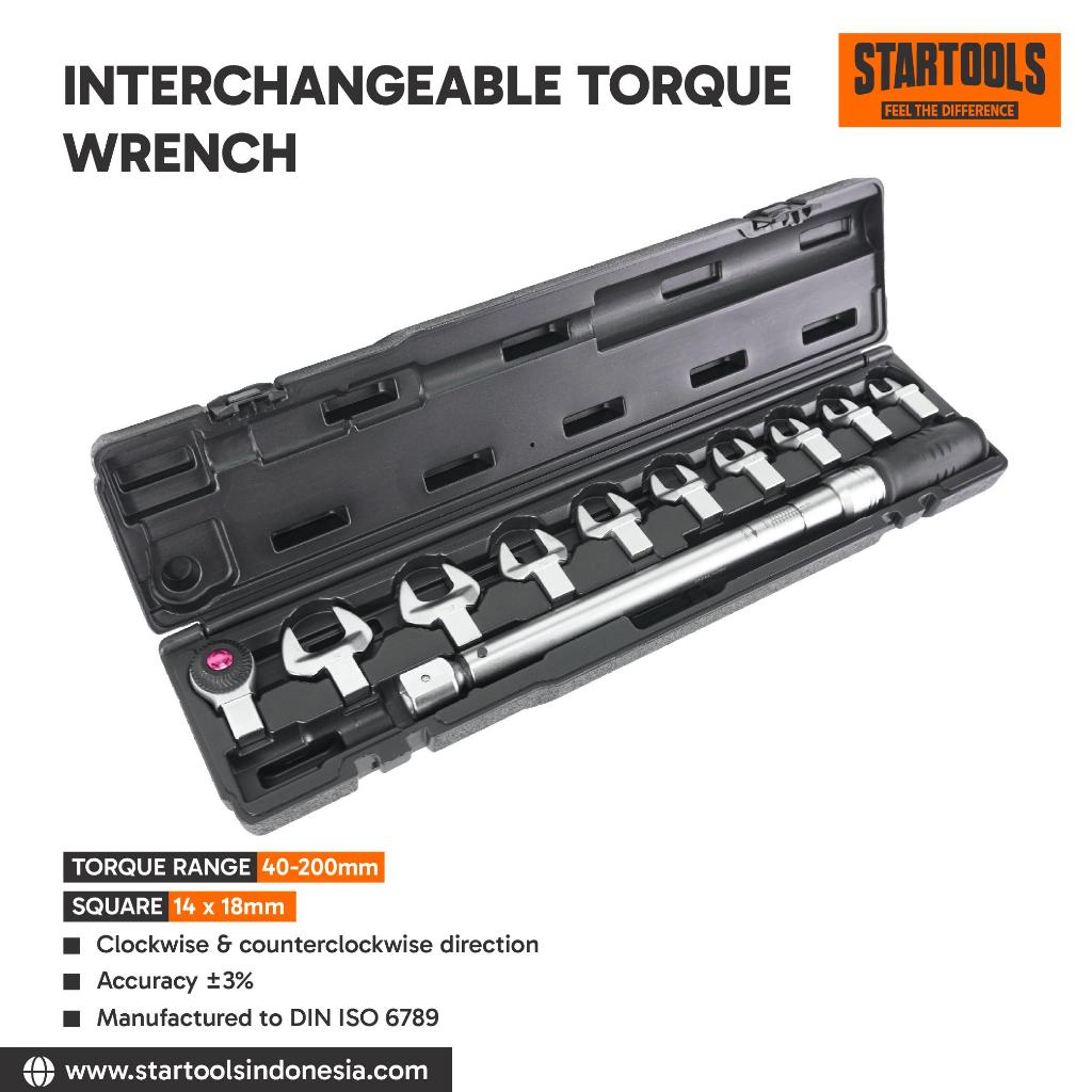 STARTOOLS Interchangeable Torque Wrench Set / Torque Wrench Open End Set / Torque Wrench Kunci Pas 4